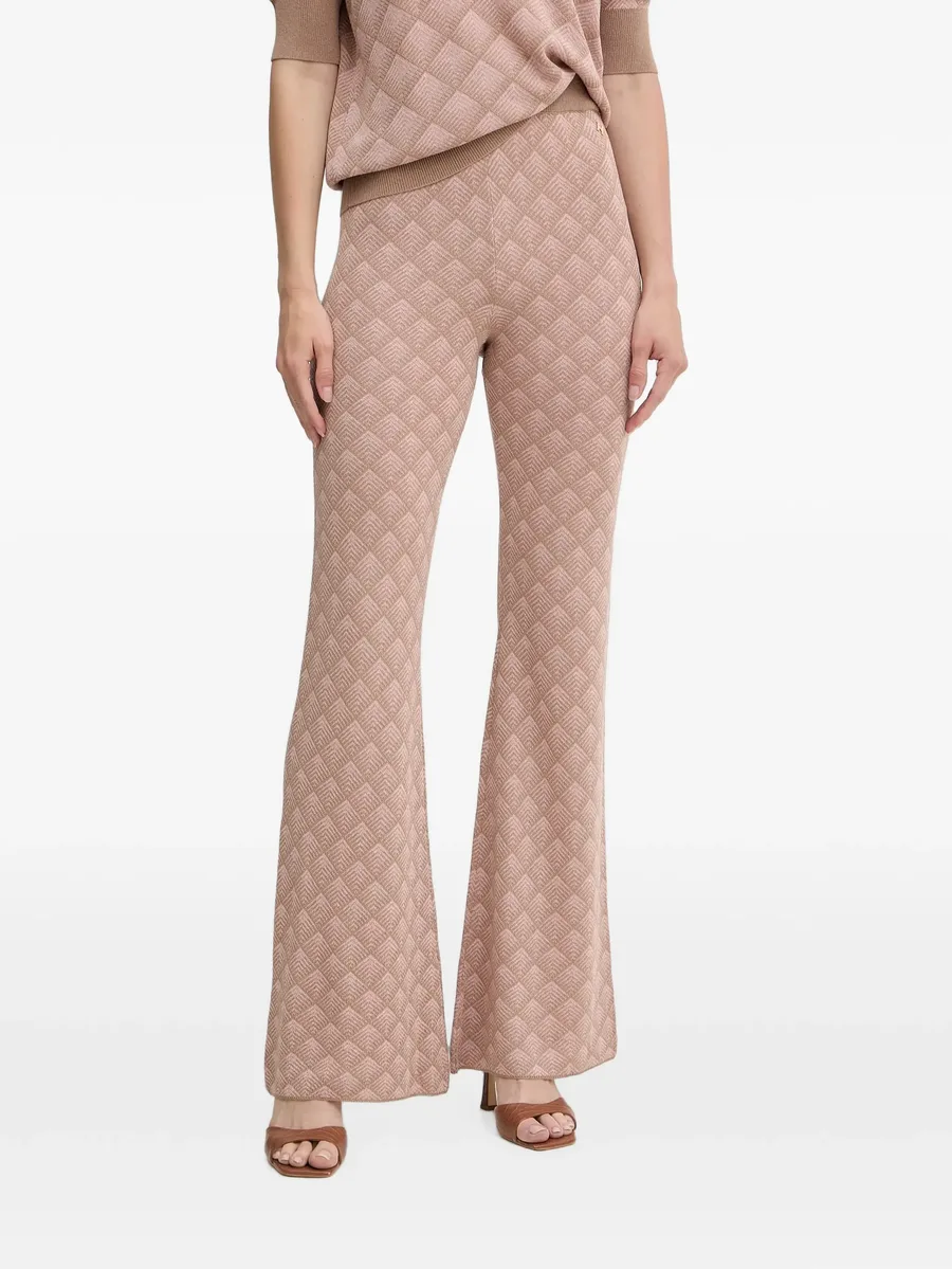 geometric-pattern flared trousers 1