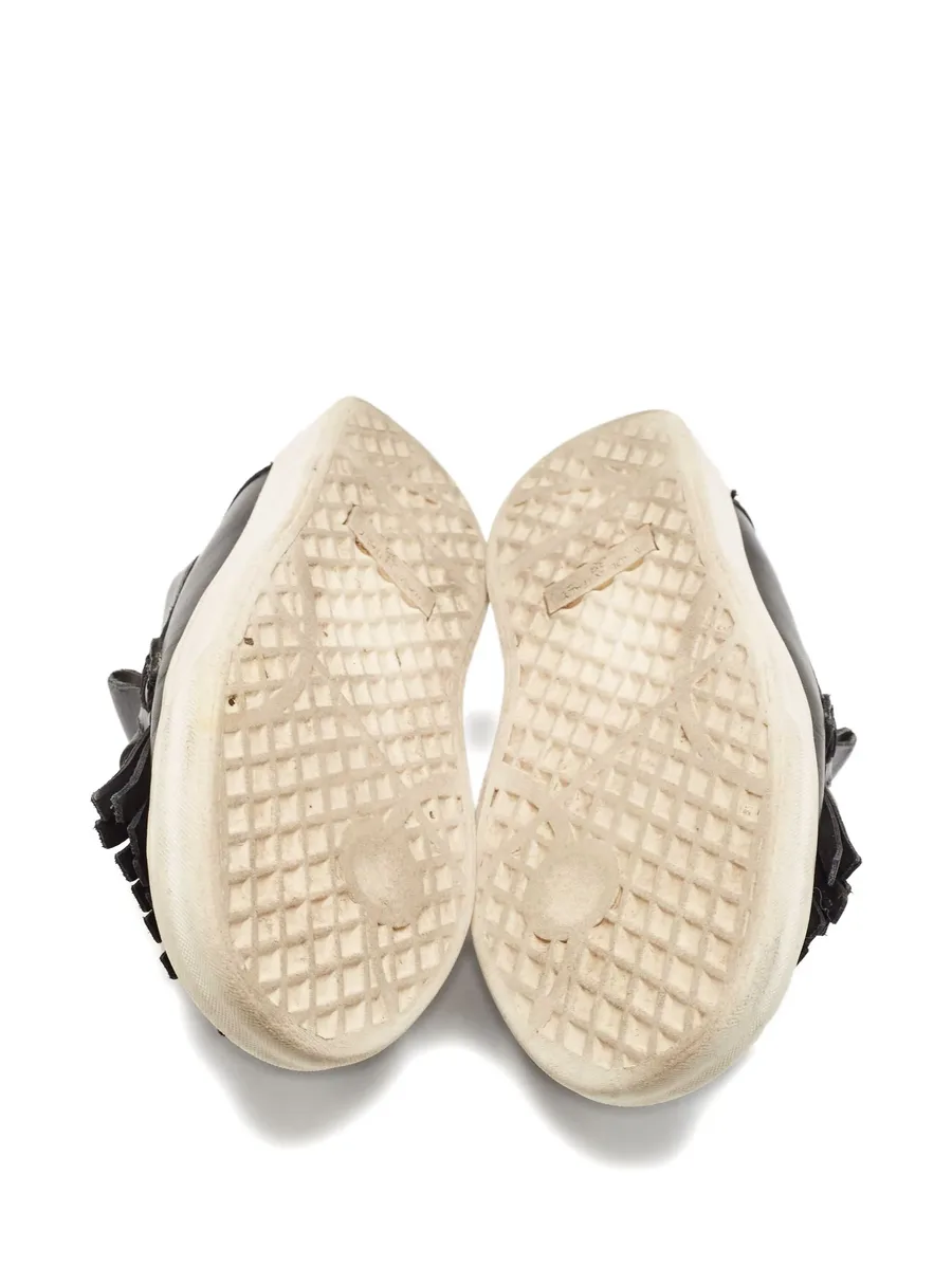 pre-owned fringed leather sneakers 7
