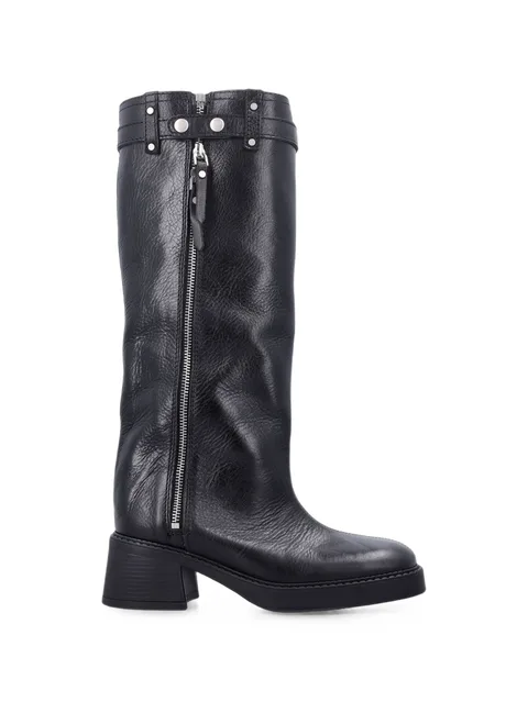 Izolda buckled zip-up calf leather boots