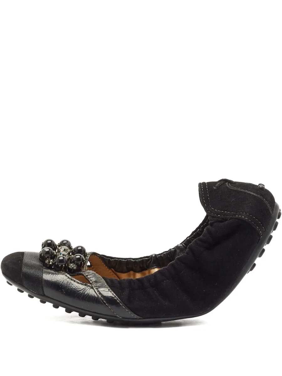 beaded panelled ballet flats 1