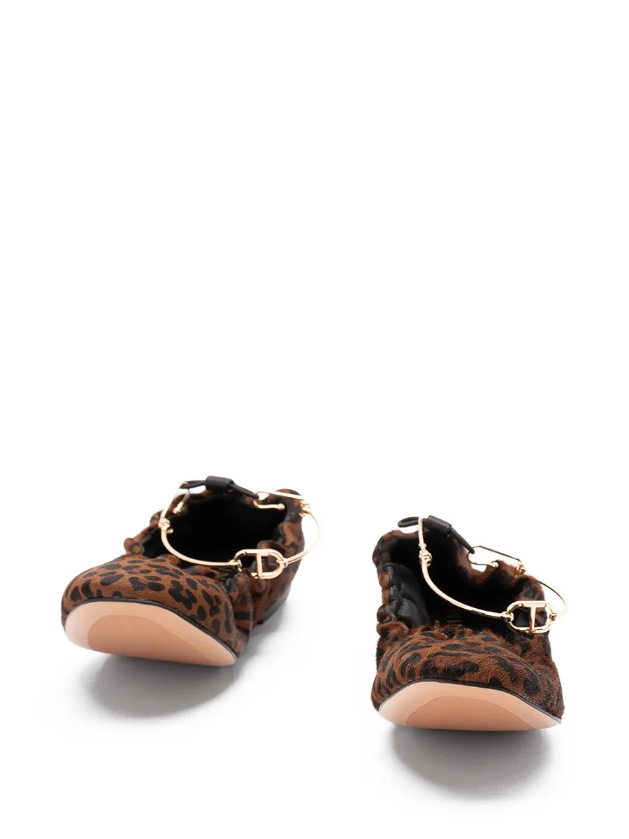 leopard-print chain-embellished ballet flats 4