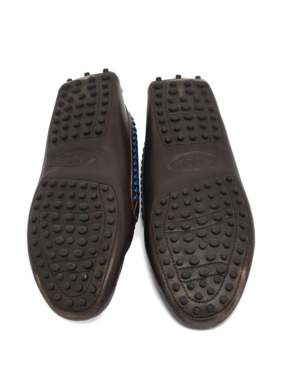 Pre-owned leather stitching loafers 7