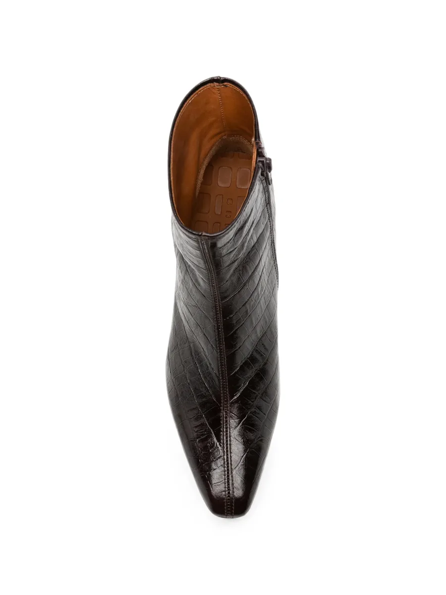croc-effect leather ankle boots 4