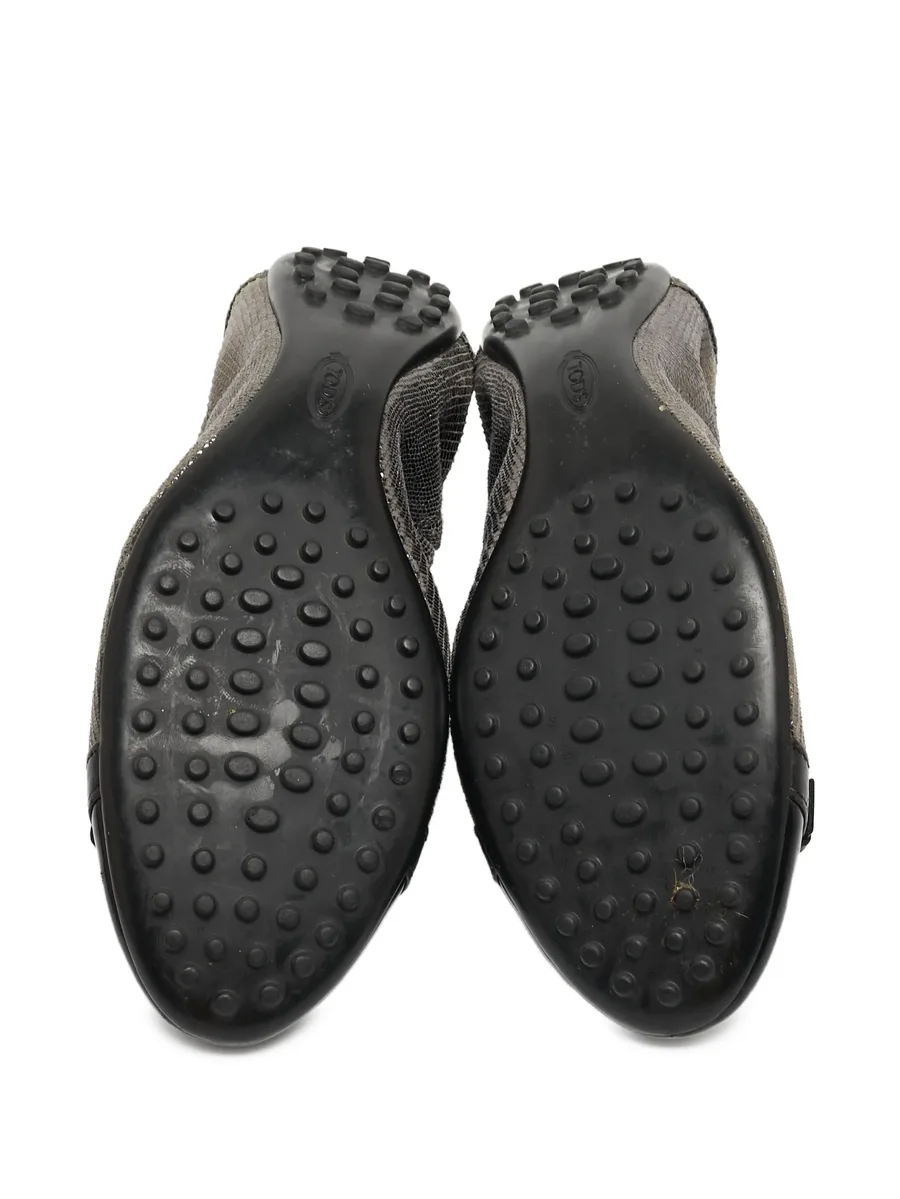 metallic-effect leather ballet flats 7
