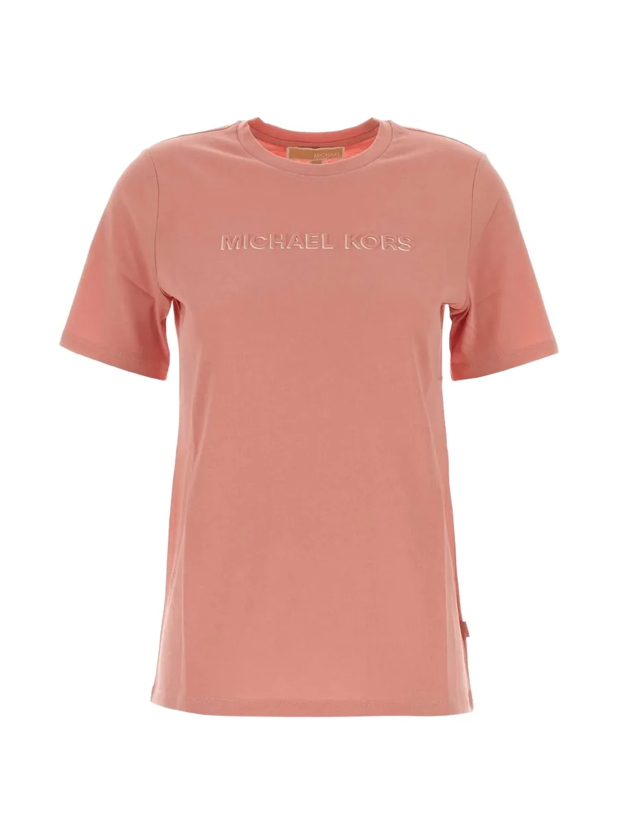 logo-embossed cotton T-shirt 1