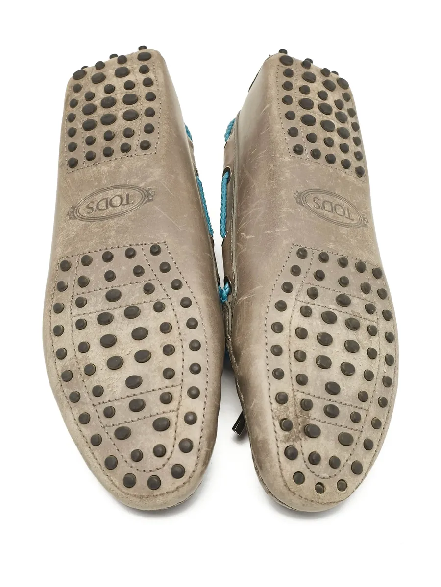 pre-owned leather boat shoes 7