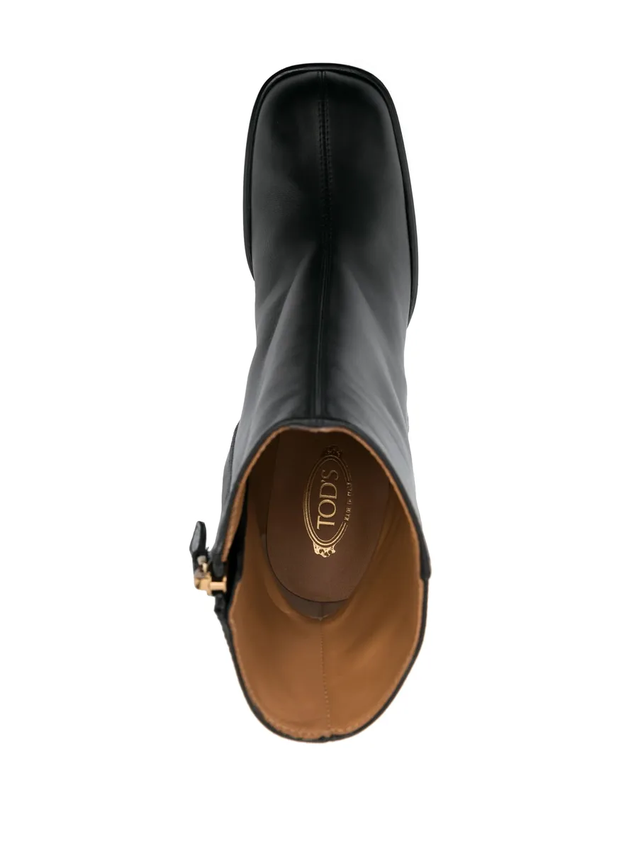 80mm square-toe leather boots 7