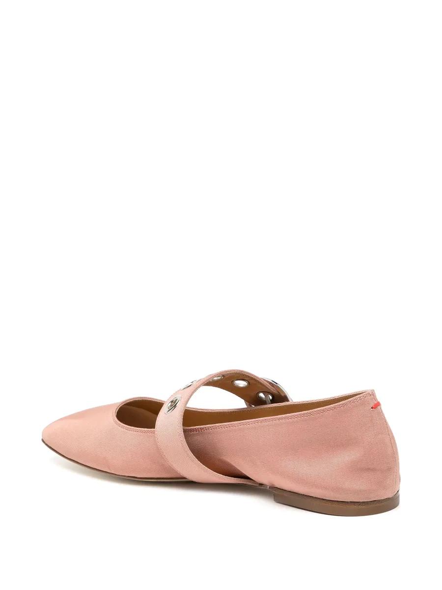 Uma Eyelet Grosgrain Coral ballet flats 5