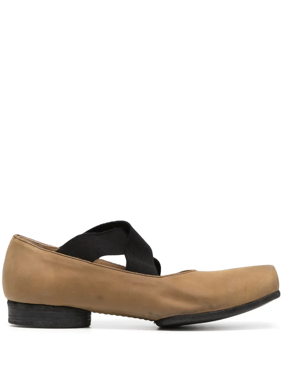 square-toe suede ballerina shoes 1