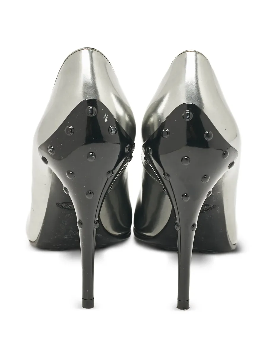 pre-owned 120mm leather pumps 5