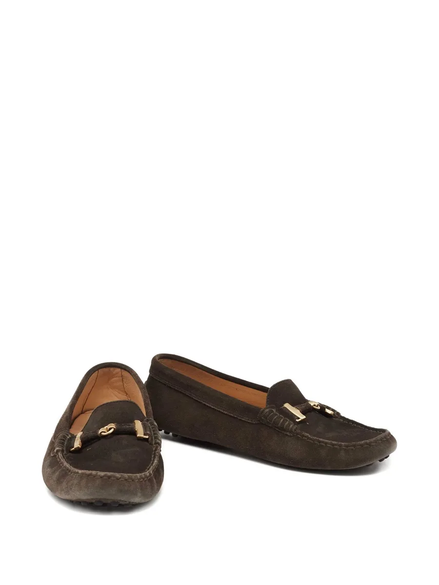 Suede Gold Accent Loafers 6