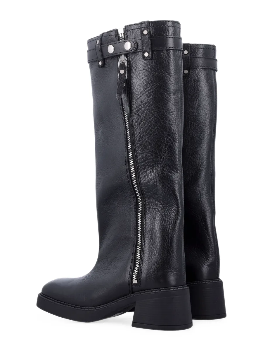 Izolda buckled zip-up calf leather boots 3
