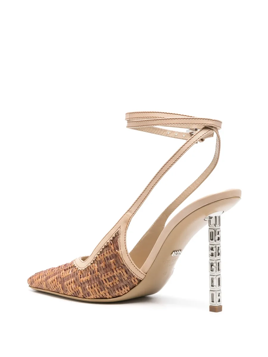 100mm GCDS Cube monogram-raffia pumps 5