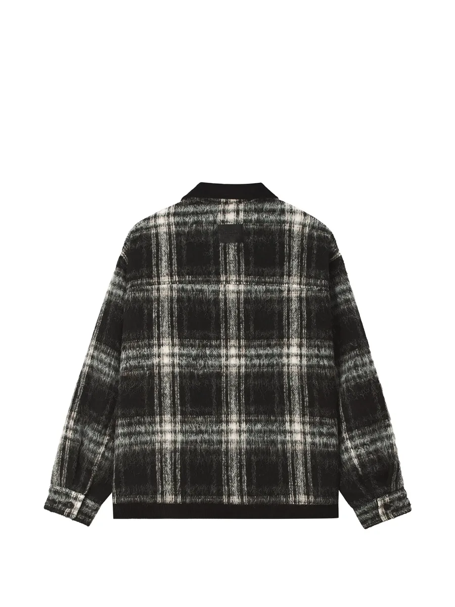 check-pattern corduroy-trim jacket 6