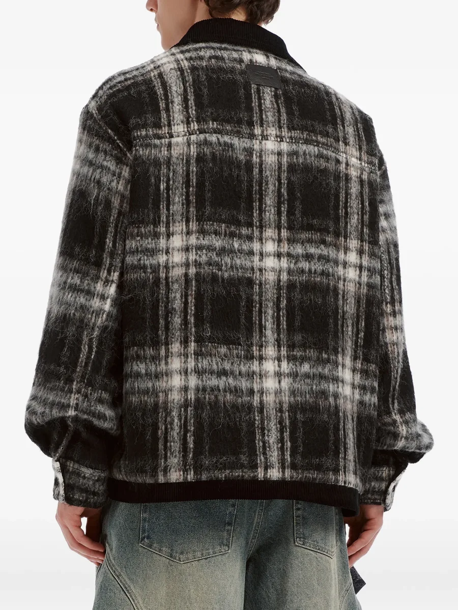 check-pattern corduroy-trim jacket 4