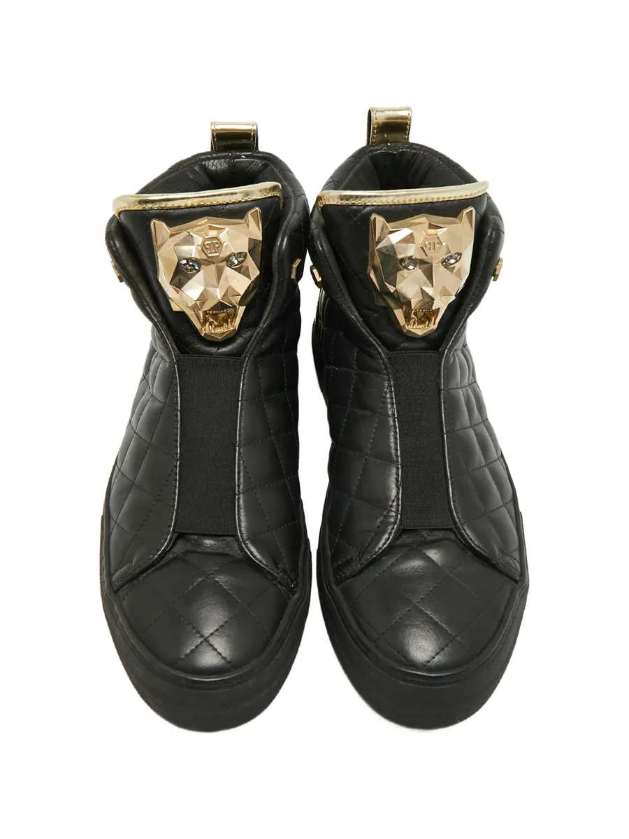 quilted crystal-embellished sneakers 3