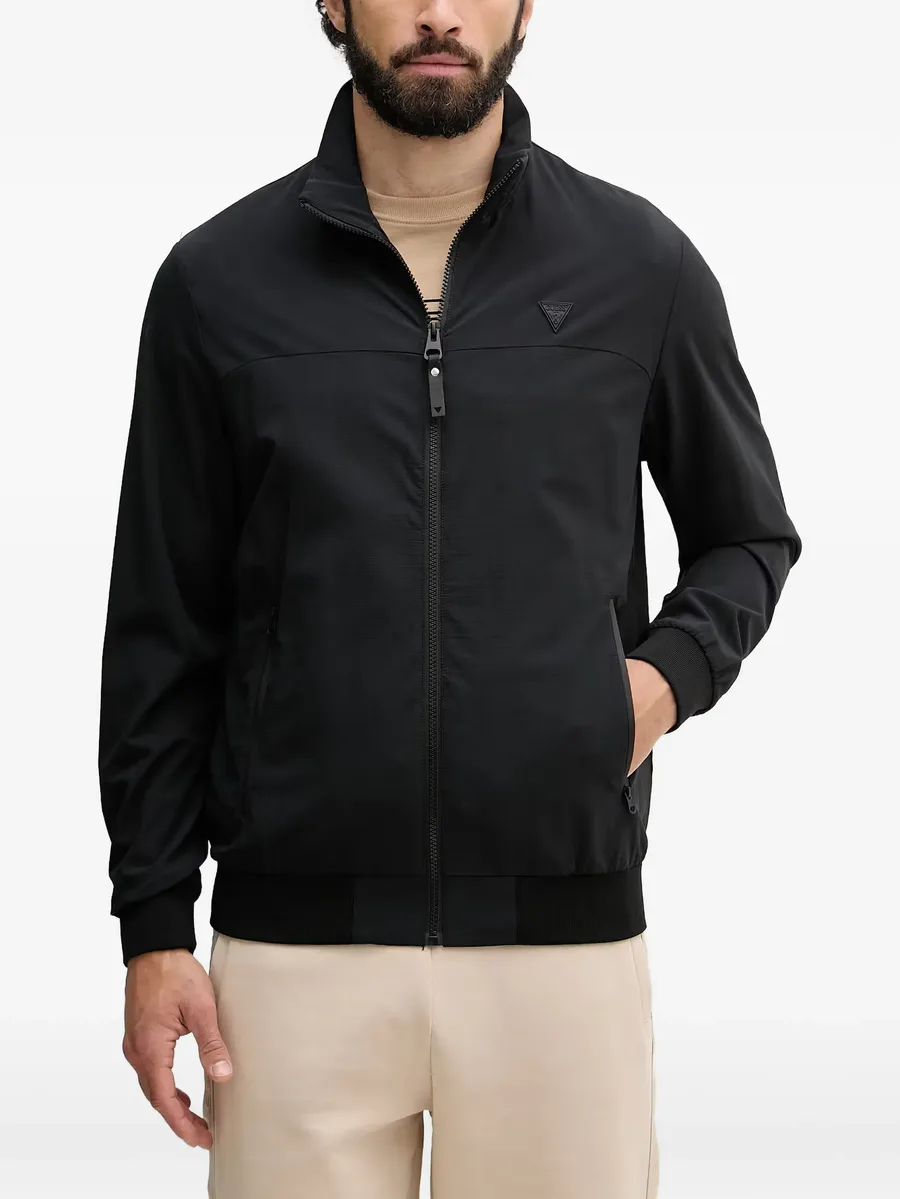 logo-patch zip-up jacket 1