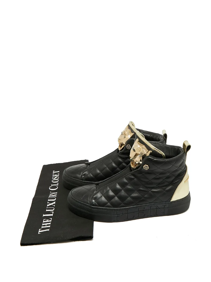 quilted crystal-embellished sneakers 5