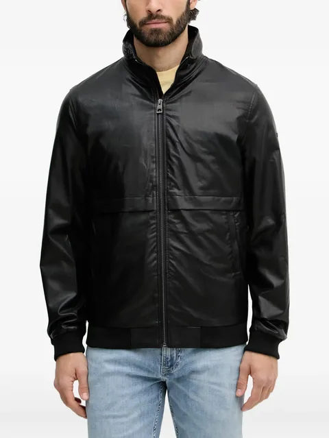 logo-plaque zip-up jacket
