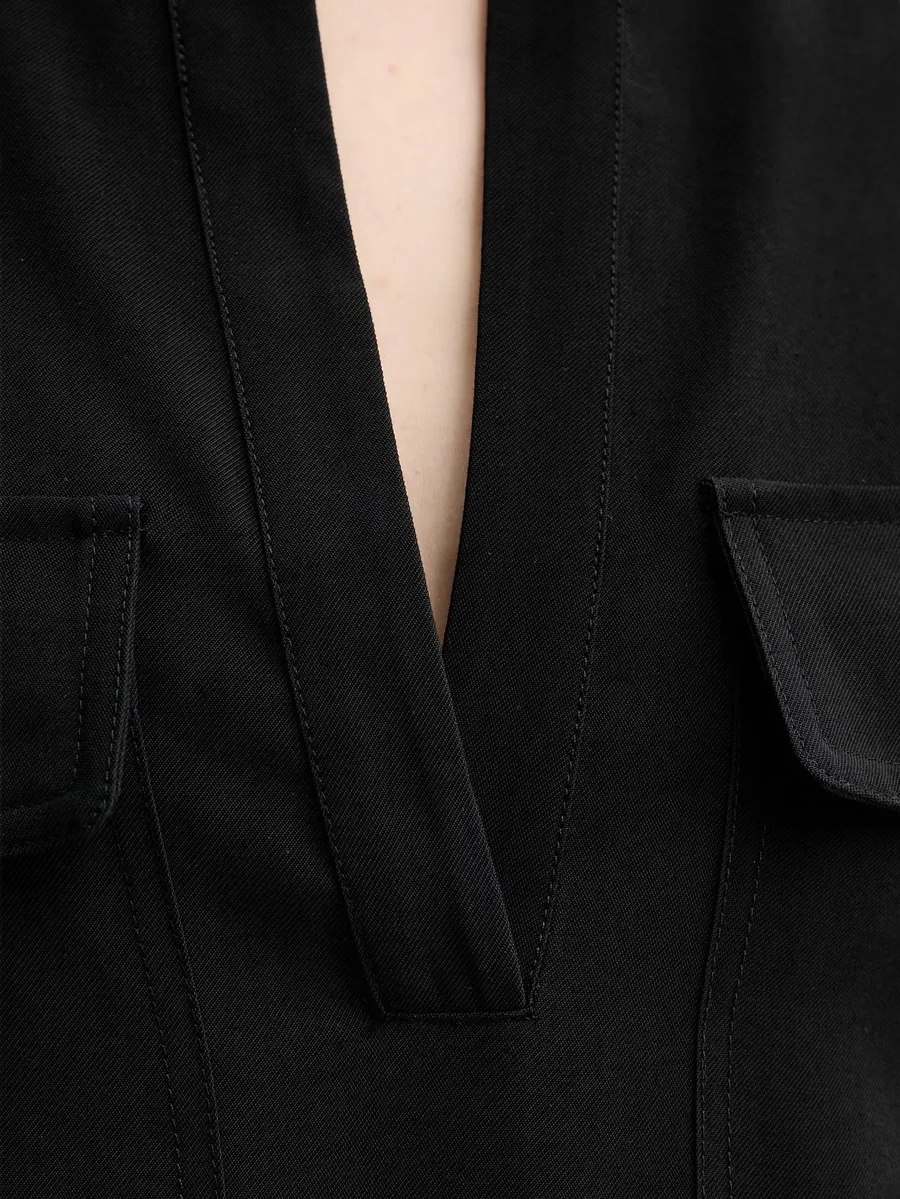 buttoned V-neck dress 5