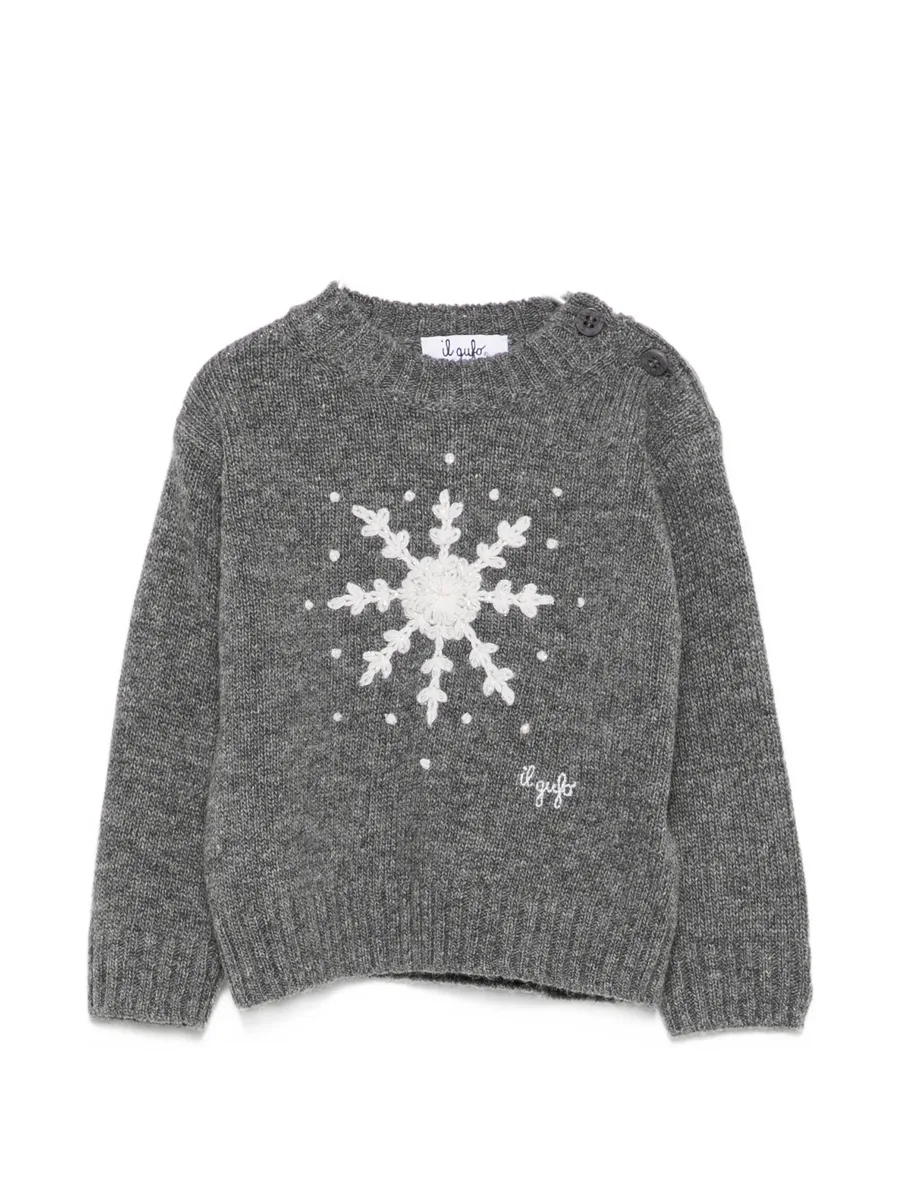 snowflake-embroidered sweater 1