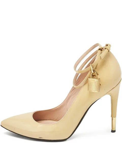 100mm patent-leather lock pumps