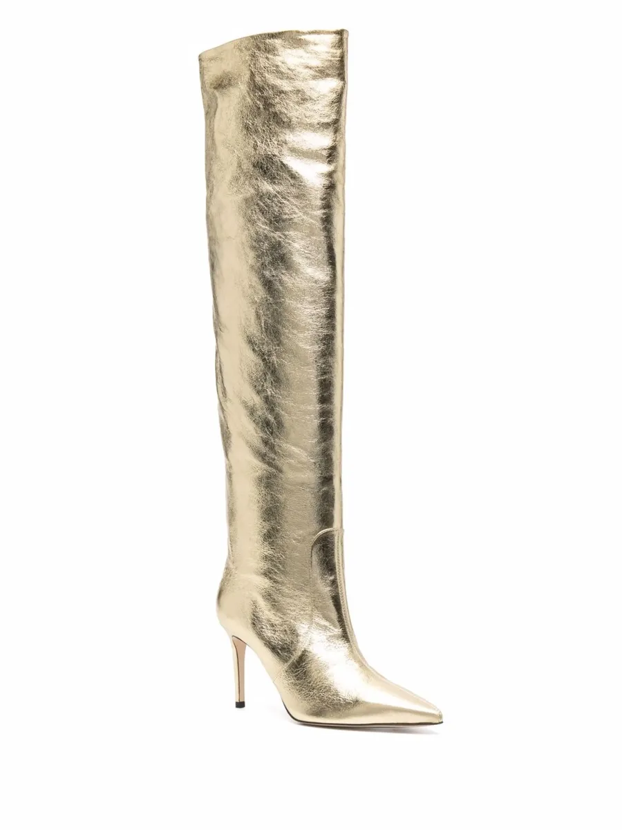 x Brian Atwood Carra metallic-effect boots 3