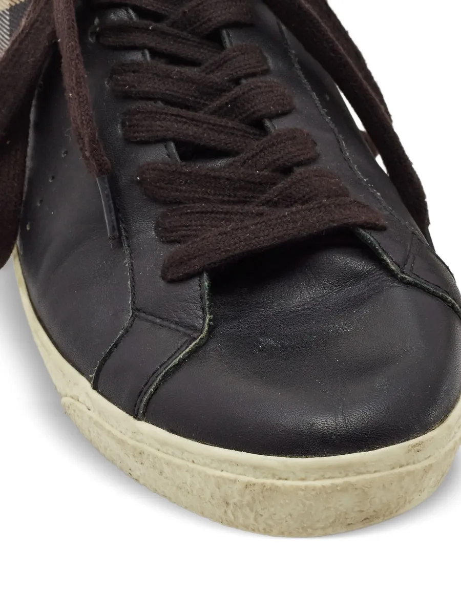leather checked sneakers 9