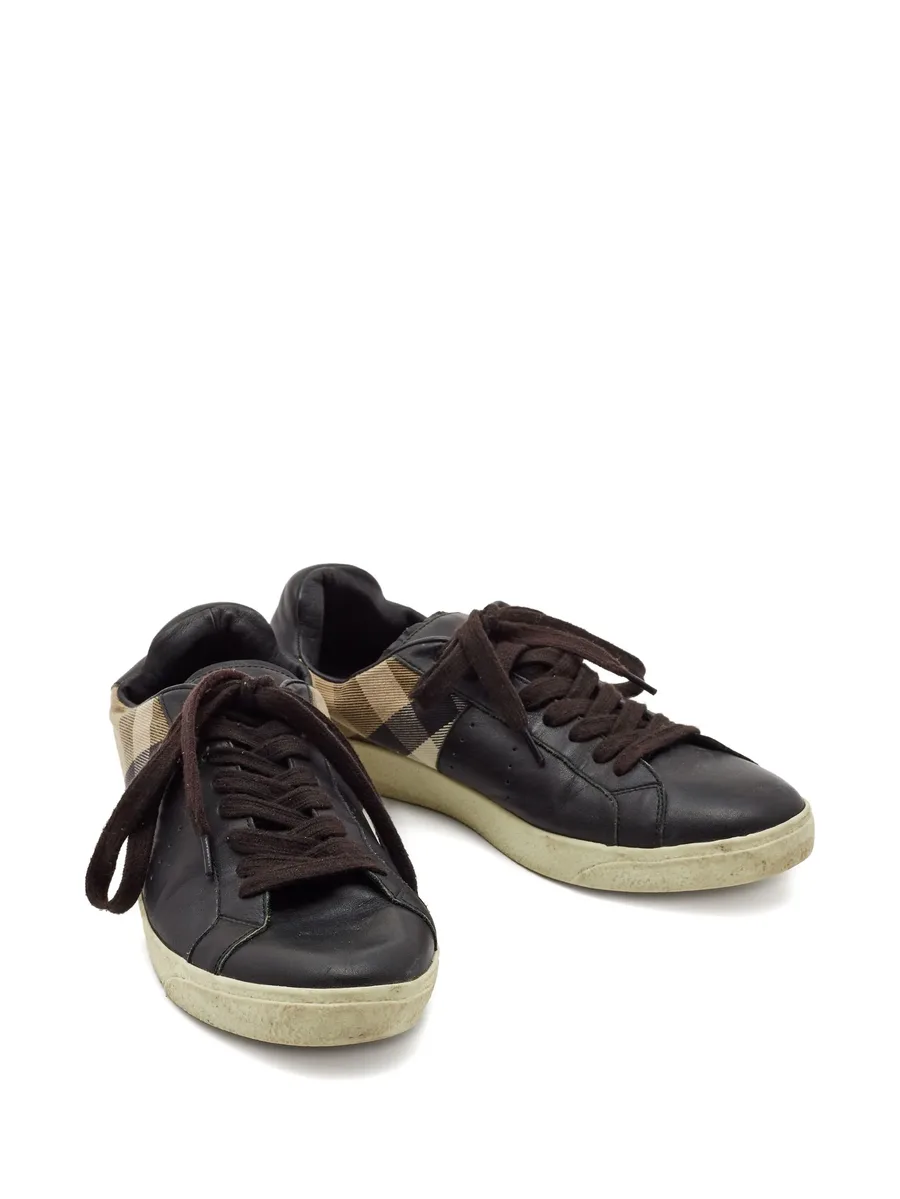 leather checked sneakers 13