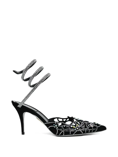 80mm crystal-embellished pumps