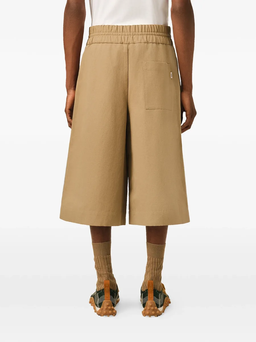 cotton and linen elasticated large bermuda shorts 9