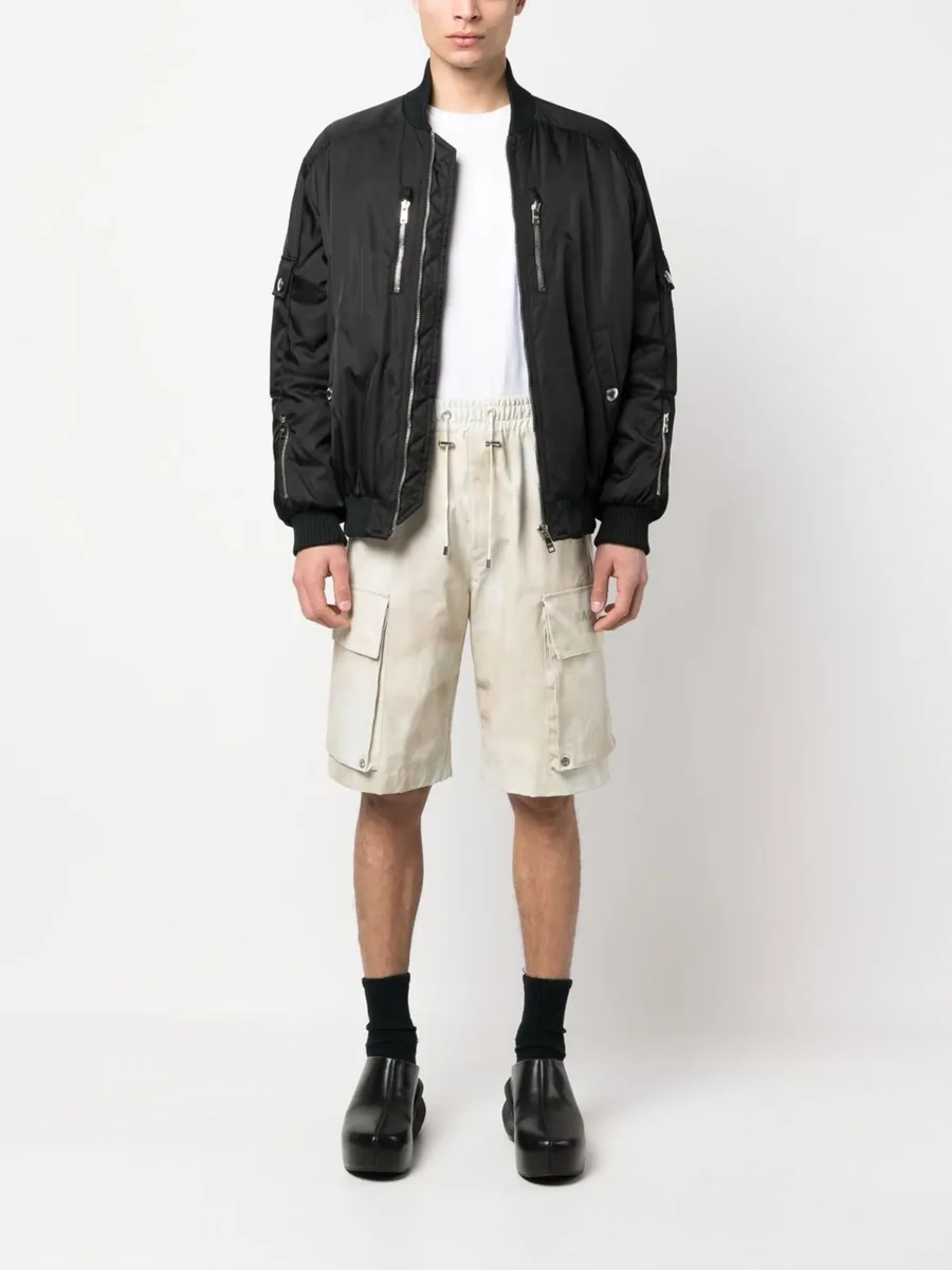 faded-effect cotton cargo shorts 3