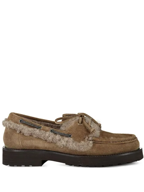 fleece-trimmed loafers
