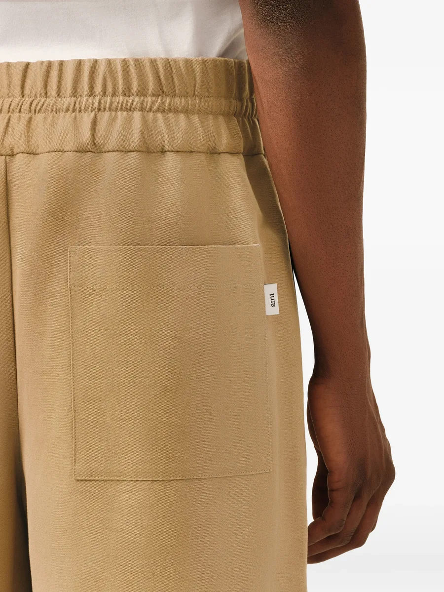 cotton and linen elasticated large bermuda shorts 12