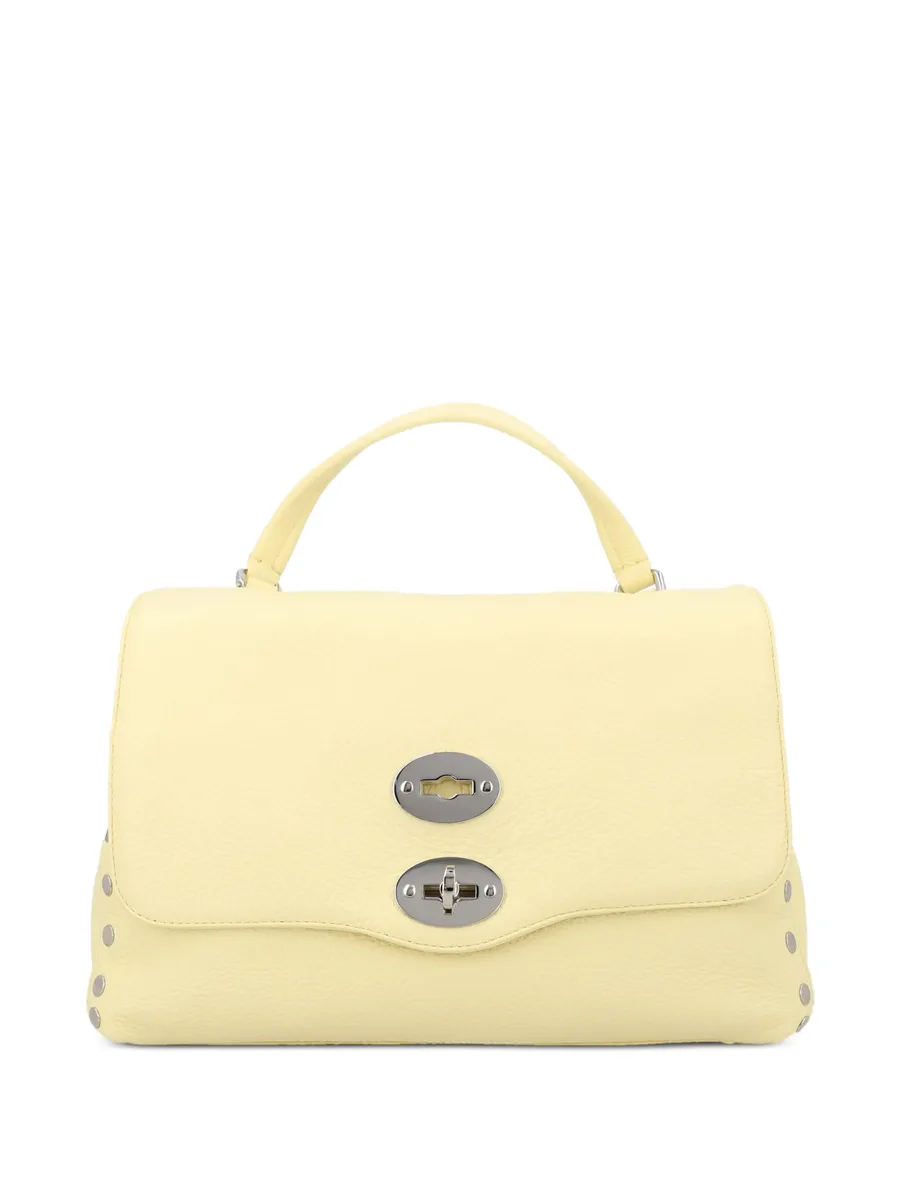 stud-embellished grained leather shoulder bag 1