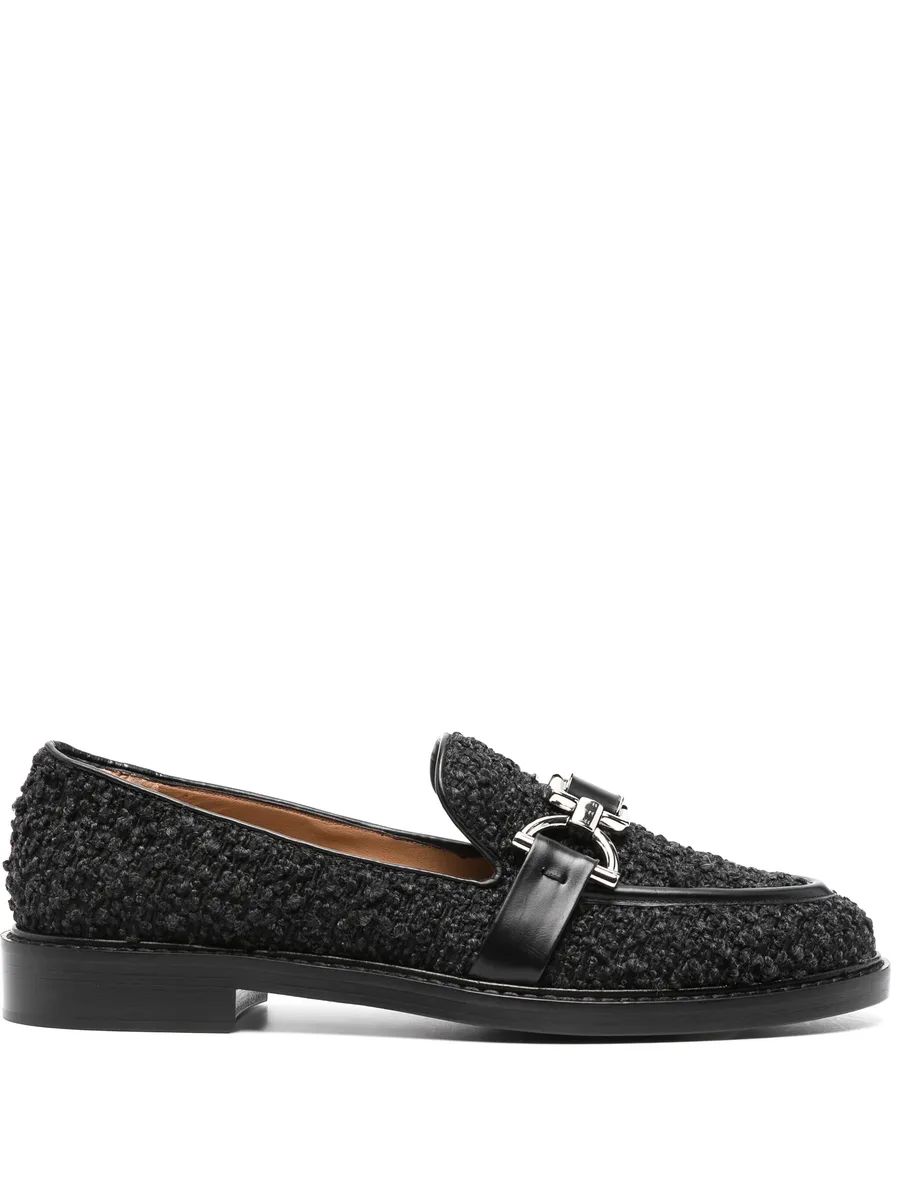 boucle-texture buckle-detail loafers 2