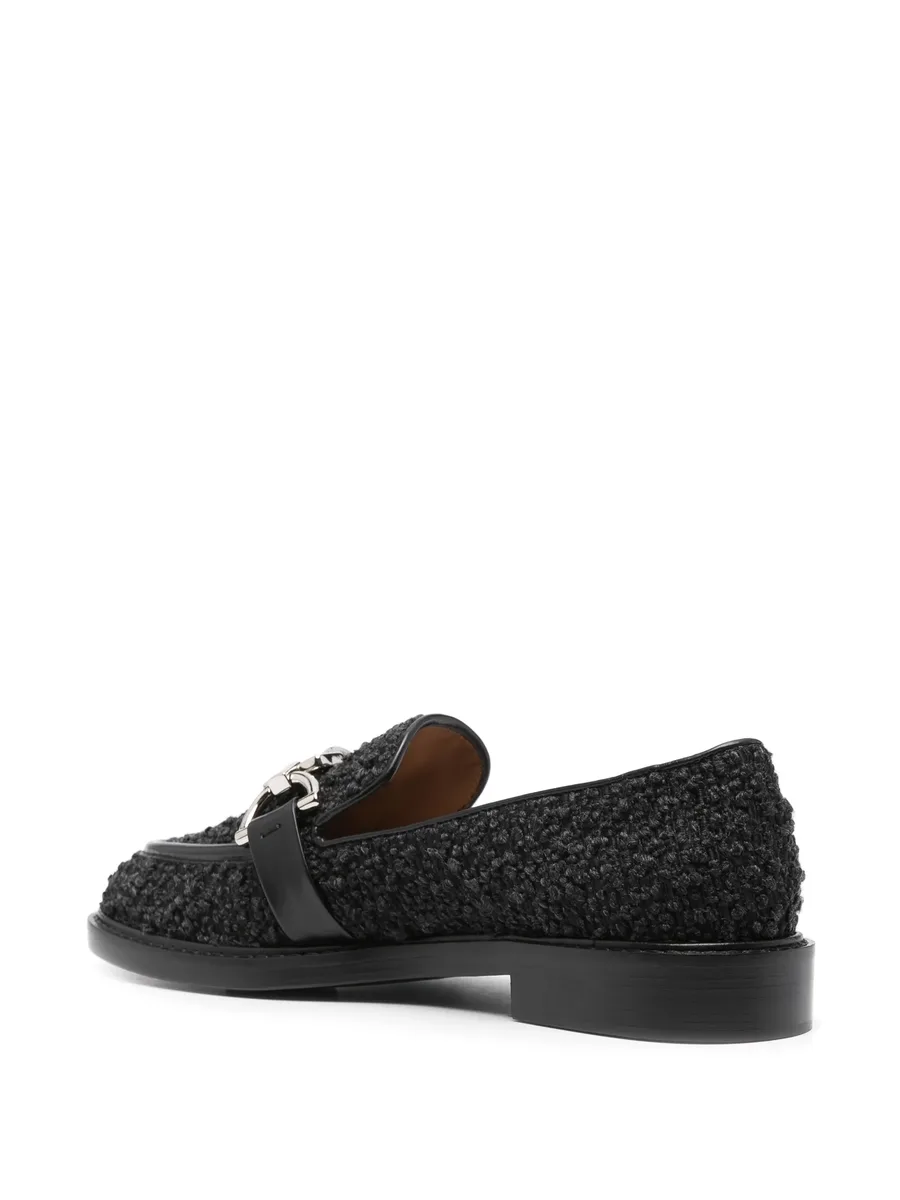 boucle-texture buckle-detail loafers 6