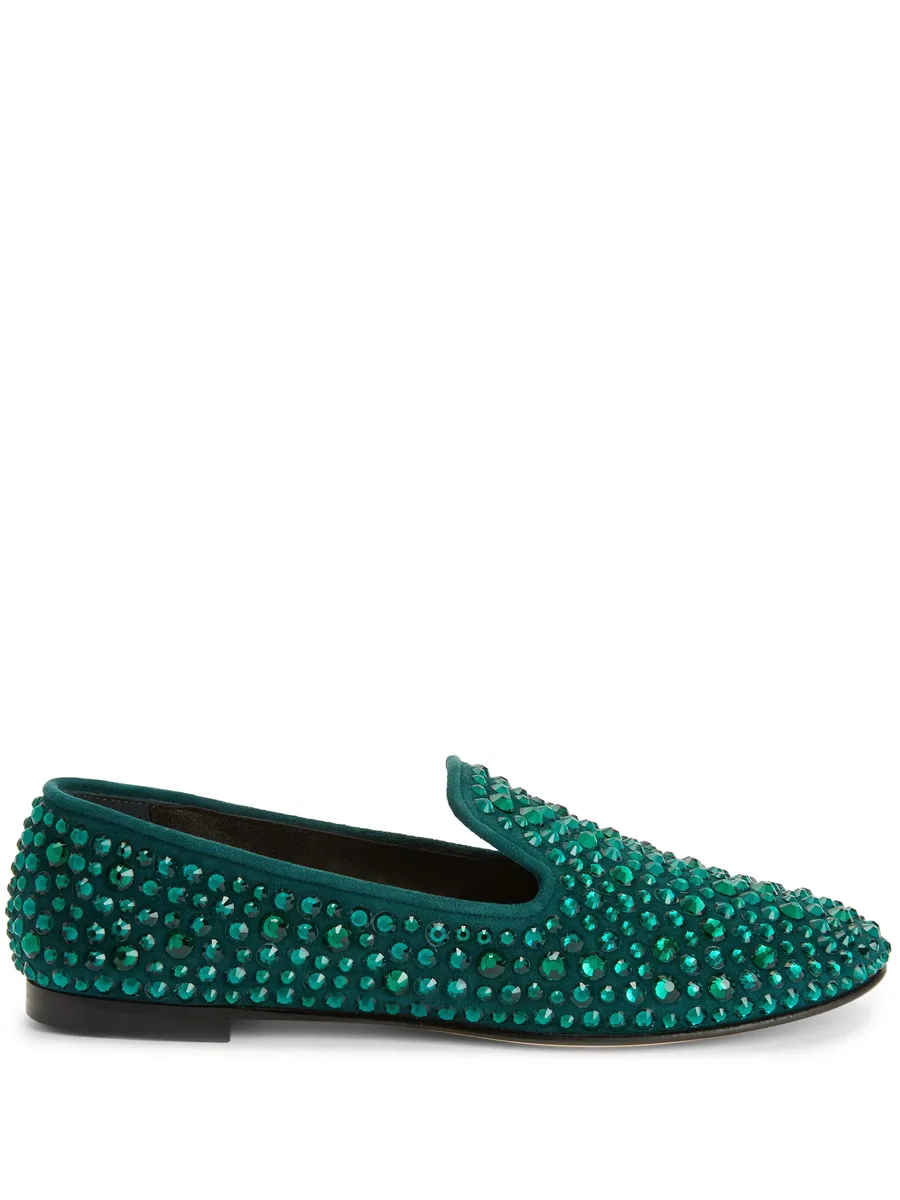 Evangeline crystal-embellished loafers 1