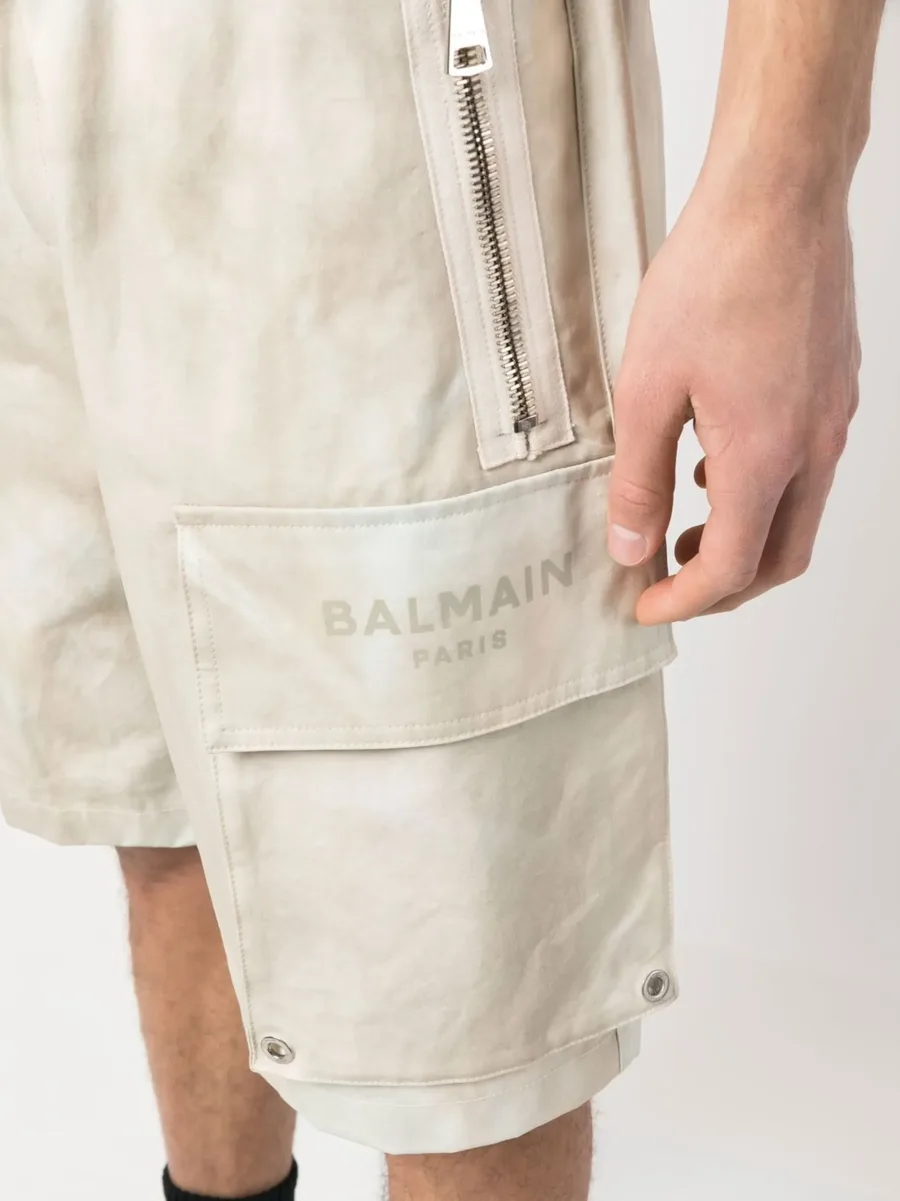 faded-effect cotton cargo shorts 9