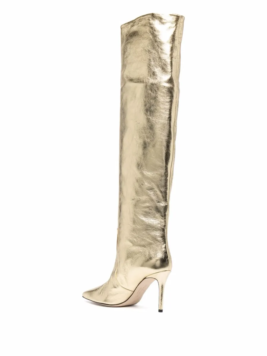 x Brian Atwood Carra metallic-effect boots 5