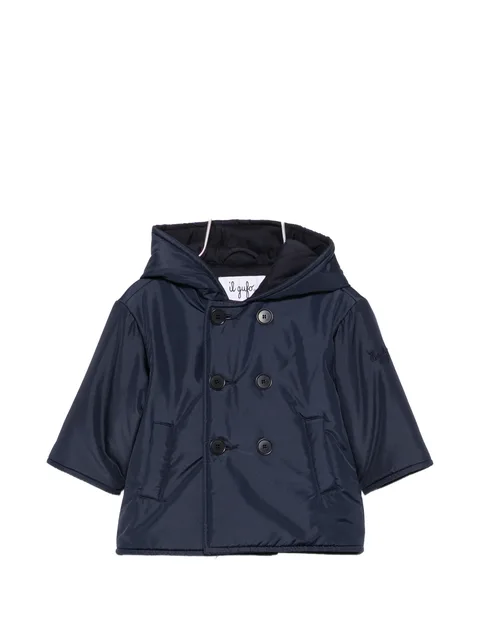 double-breasted hooded jacket