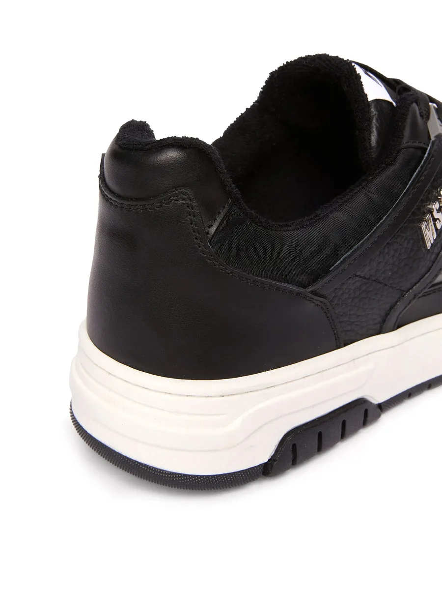 panelled leather sneakers 8