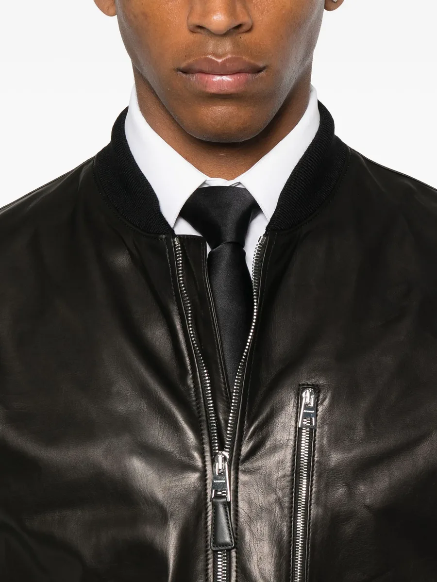 leather zip-up bomber jacket 10