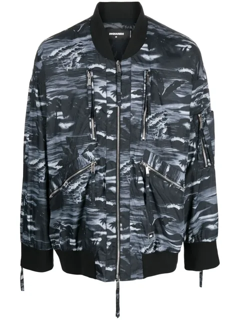 graphic-print bomber jacket