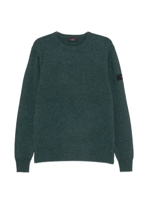 logo-patch crew-neck sweater