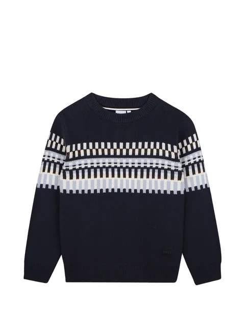 geometric-pattern knitted sweater