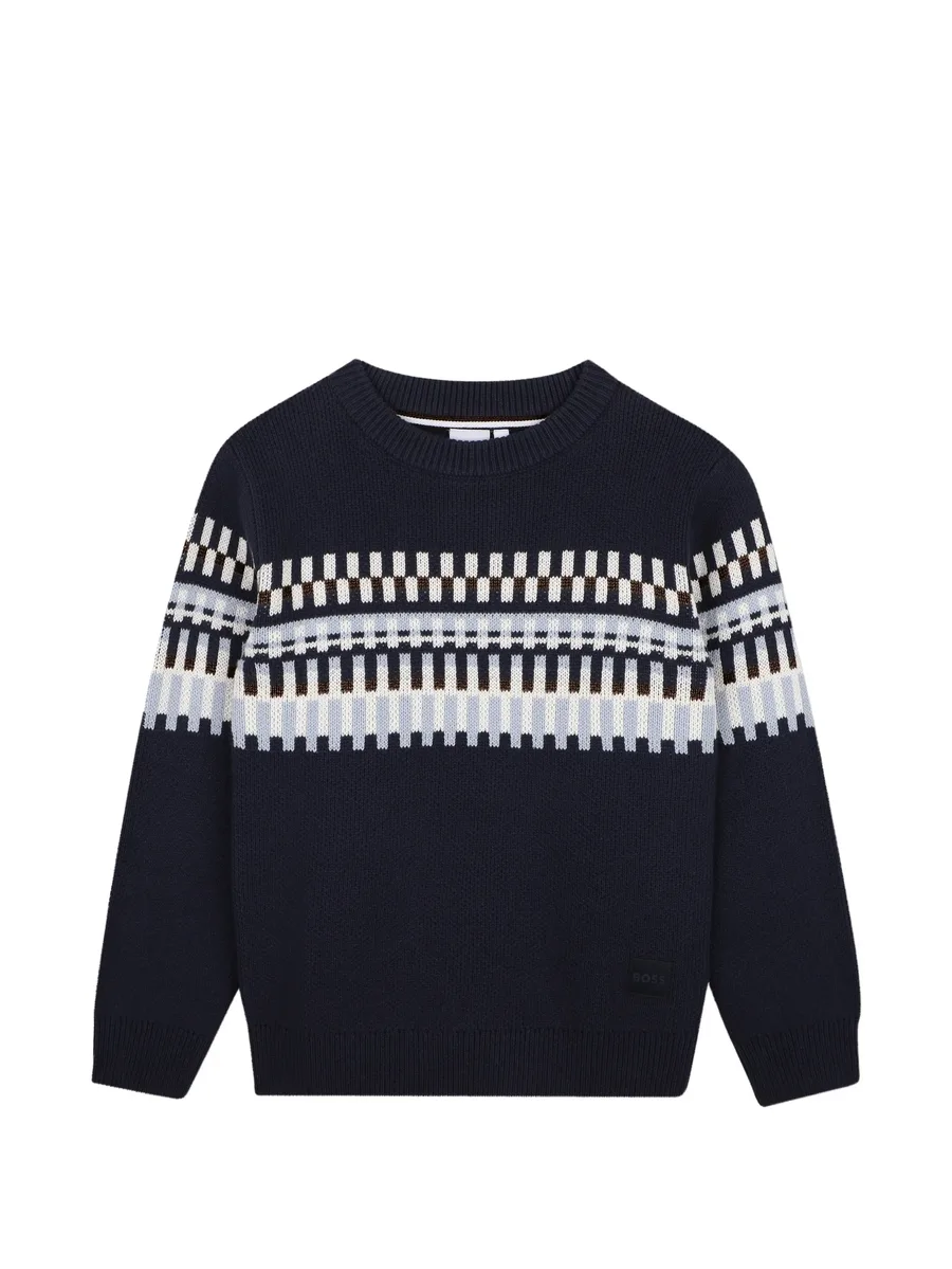 geometric-pattern knitted sweater 1