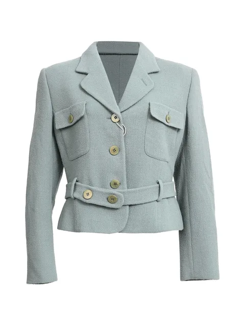 Belted cropped blazer