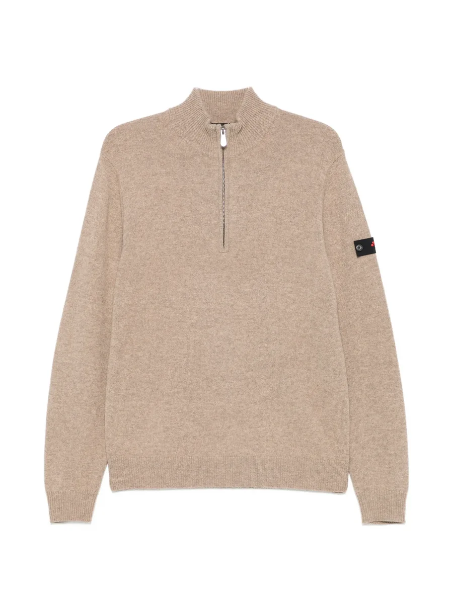 Trebe half-zip logo-patch sweater 1