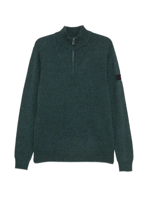 quarter-zip logo-patch sweater